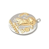 304 Stainless Steel Coin Pendants STAS-K252-19GP-2