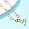 304 Stainless Steel & Synthetic Stone Daisy Flower Chain Anklets for Women LS-AJEW-B031-01G-02-3