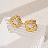 201 Stainless Steel Glass Stud Earrings XG9107-5-2