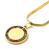 Colorful Rhinestone Saint Benedict Pendant Necklaces NJEW-G123-01G-2