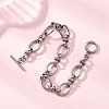 304 Stainless Steel Oval Link Chain Bracelets for Women BJEW-JB12855-02-5