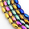 Electroplate Magnetic Synthetic Hematite Beads Strands G-O008-21-1