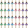 32Pcs 8 Colors Printed Alloy Pendants ENAM-SC0005-39-1