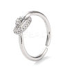 Knot Rack Plating Brass Micro Pave Clear Cubic Zirconia Open Rings RJEW-D020-10P-1