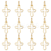 14Pcs Brass Tiny Cross Charms KK-LP0001-51-1