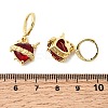 Heart Brass Glass Hoop Earrings EJEW-P333-09A-G-5