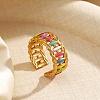 304 Stainless Steel Cuff Open Rings for Women LS-RJEW-I113-02G-03-1