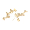 Cubic Zirconia Butterfly Dangle Stud Earrings X-EJEW-I263-03G-2