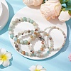 4Pcs 4 Styles Natural Flower Amazonite Stretch Bracelets BJEW-JB11025-2