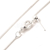 1mm Rack Plating Brass Box Chain Adjustable Slider Necklaces for Women Men MAK-L044-01S-2