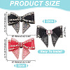4Pcs 2 Colors Bowknot Polyester Rhinestone Shoe Decorations AJEW-HY0001-80A-2