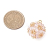 Electroplate Glass & Round Rocailles & Glass Pearl Beaded Pendants PALLOY-MZ00879-06-2