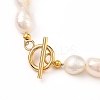 Natural Baroque Pearl Keshi Pearl Beaded Bracelets BJEW-JB05326-02-3