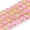 Spray Painted Crackle Glass Beads Strands LS-CCG-Q002-8mm-03-1