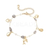 Natural Labradorite Link Bracelets for Women BJEW-JB12116-03-2
