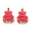 Druzy Resin Pendants RESI-G086-04G-02-1