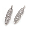 Tibetan Style Alloy Feather Big Pendants LS-X-TIBEP-A12720-AS-RS-2