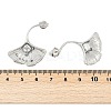 304 Stainless Steel Micro Pave Clear Cubic Zirconia Stud Earrings EJEW-F353-02P-5