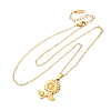 304 Stainless Steel Flower Pendant Necklaces NJEW-H059-30C-G-4