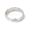 Non-Tarnish 304 Stainless Steel Twist Rope Shape Open Cuff Ring for Women RJEW-E063-31P-3