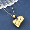201 Stainless Steel Love Heart Pendant Necklaces for Women NJEW-Z069-01G-01-2