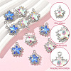 10Pcs 2 Colors Rack Plating Alloy with Rhinestone Pendants FIND-YW0006-90-3