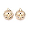 Rack Plating Alloy Rhinestone Pendants PALLOY-T091-22A-G-1