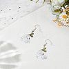 1 Pair 925 Sterling Silver Flower Dangle Earrings EJEW-LP0007-095-3