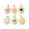 Eco-Friendly Rack Plating Brass Enamel Pendants KK-F845-32G-1
