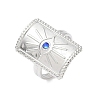 304 Stainless Steel Rhinestone Cuff Rings RJEW-S626-09P-2