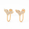 Brass Micro Pave Clear Cubic Zirconia Cuff Earrings EJEW-Q703-002-NF-1