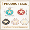 30Pcs 5 Colors Alloy Enamel Pendants ENAM-LP0002-41-2