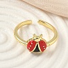 Brass Enamel Cuff Rings for Women RJEW-F196-02C-G-2