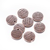 Tibetan Style Alloy Flat Round Carved Word Never Give Up Pendants LS-X-TIBEP-12585-R-NR-1