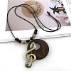 Bohemian Wood Donut Alloy Pendant Long Necklaces for Women FS-WGBD296-10-1