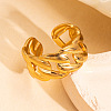 201 Stainless Steel Oval Link Chain Cuff Rings FS-WG16057-09-1