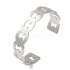 Non-Tarnish 304 Stainless Steel Textured Hollow Open Cuff Bangles for Women BJEW-I315-02P-1