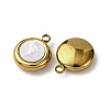 304 Stainless Steel Resin Pendants STAS-P406-15C-G-2