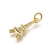 Brass Micro Pave Clear Cubic Zirconia Pendants KK-F899-13G-2