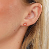 Real 18K Gold Plated 201 Stainless Steel Stud Earrings for Women TL9676-4-2