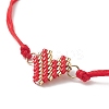 Handmade Japanese Seed Heart Link Bracelets BJEW-MZ00012-3