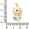Rack Plating Brass Micro Pave Cubic Zirconia Pendants KK-M309-30G-01-3