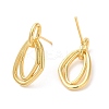 Rack Plating Brass Twist Oval Dangle Stud Earrings EJEW-D061-35G-2