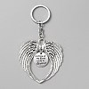 Valentine's Day Big Wing Tibetan Style Alloy Pendant Keychain KEYC-WH0024-27AS-1