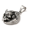 316L Stainless Steel Tibetan Style Rhinestone Pendants STAS-D096-01C-AS-2