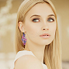 4 Pairs 4 Colors Brass Butterfly Dangle Earrings EJEW-AN0003-80-4