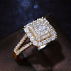 Brass Micro Pave Cubic Zirconia Finger Rings for Women FS-WG4C4EA-04-1