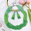 Bohemian Style Acrylic Seed Beaded Multilayer Necklaces & Tassel Dangle Earrings Sets FS-WG5C0BD-09-1