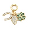 Brass Micro Pave Cubic Zirconia Pendants KK-Q006-63G-1