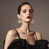 3 Pairs 3 Colors Rhinestone Twist Oval Dangle Stud Earrings EJEW-AN0001-04-4
